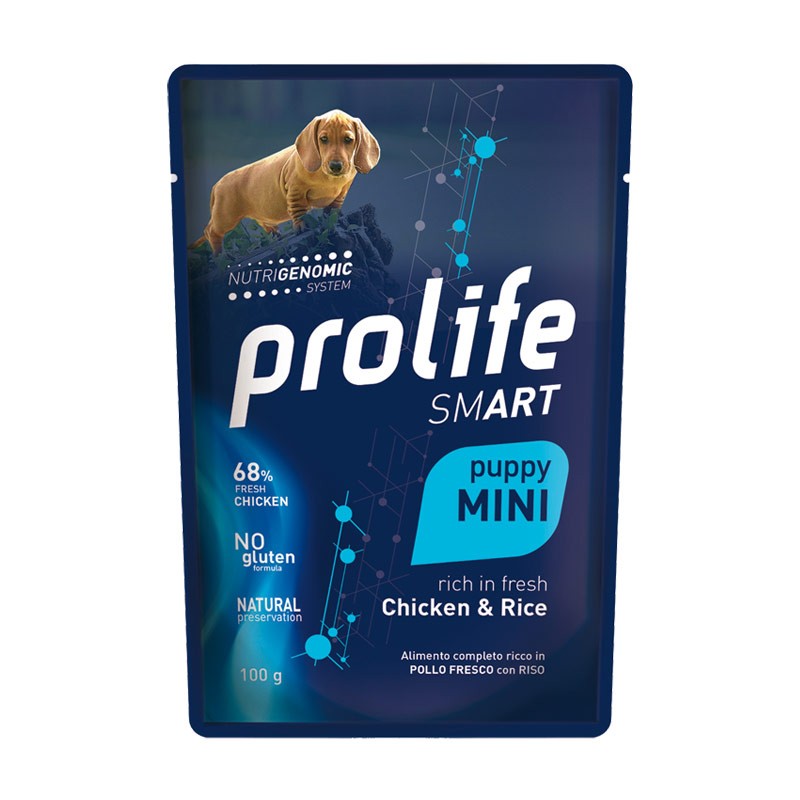 Prolife Smart Puppy Pollo e Riso Mini Umido per Cani - 100 g, 12 pezzi