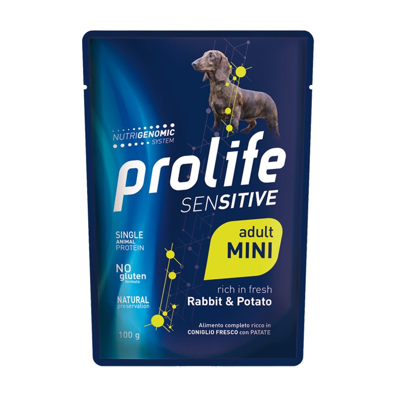 Prolife Sensitive Adult Mini Coniglio e Patata Umido per Cani - 100 g, 12 pezzi