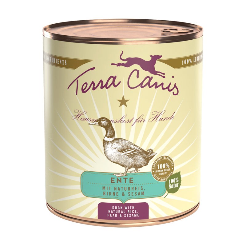 Terra Canis Anatra con Riso Integrale, Barbabietola Rossa, Pera e Sesamo - 400 g, 6 pezzi