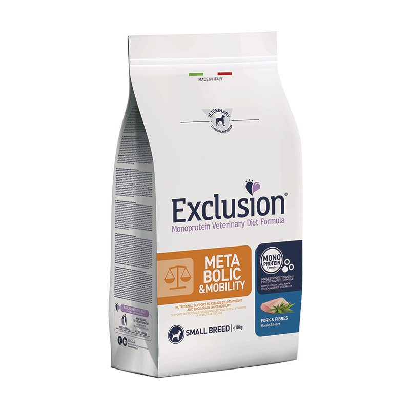 Exclusion Diet Metabolic &amp; Mobility Maiale e Fibre Small Breed per Cani - 7 Kg