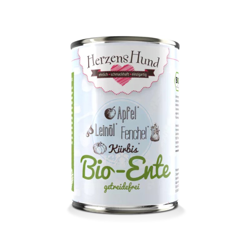 Herzens Hund Anatra Bio con Verdure Bio Grain Free Umido per Cani - 400 g