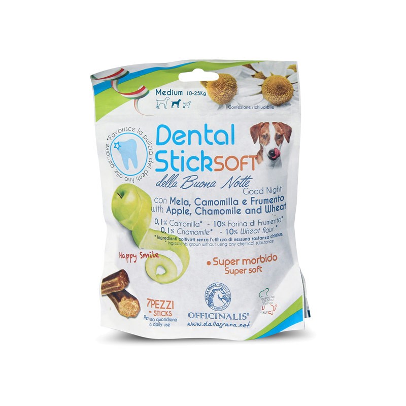 Dalla Grana Officinalis Dental Stick Medium Mela e Camomilla della Buonanotte per Cani - 90 g