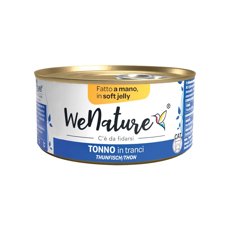 WeNature Tonno in Tranci Soft Jelly Umido per Gatti - 85 g, Singola
