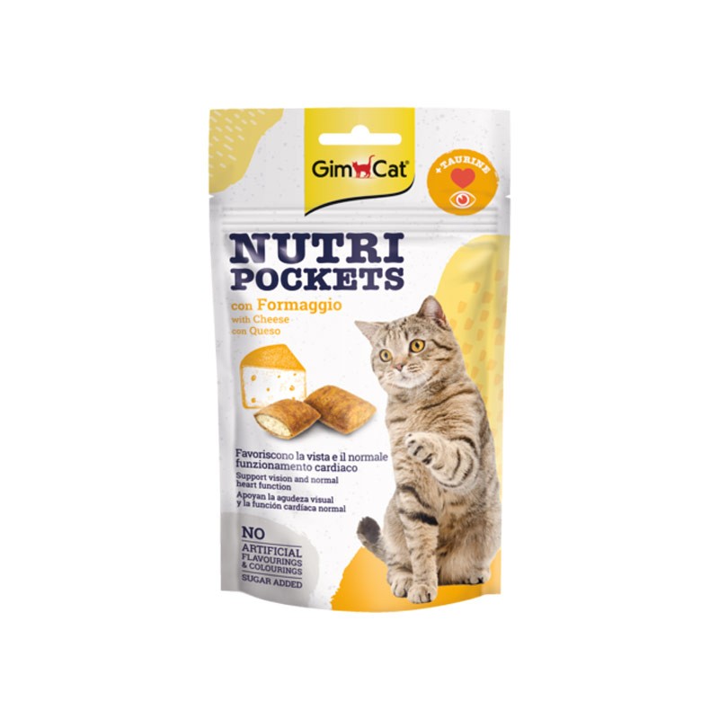 Gimpet Nutri Pockets con Formaggio e Taurina per Gatto - 60 g