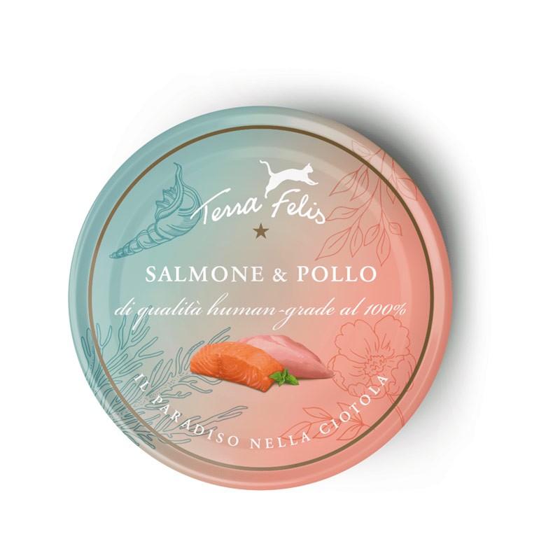 Terra Felis Salmone e Pollo Adult Umido per Gatti - 80 g, Singola