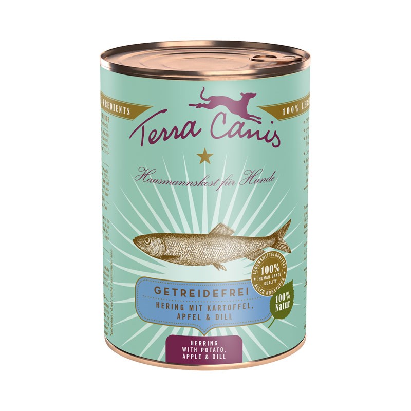 Terra Canis Aringa con Patata, Mela e Aneto Grain Free - 400 g, 6 pezzi