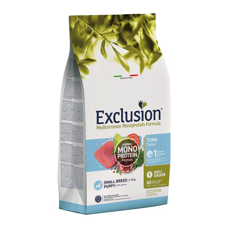 Exclusion Mediterraneo Puppy Tonno Small Breed per Cuccioli - 2 Kg, Singola