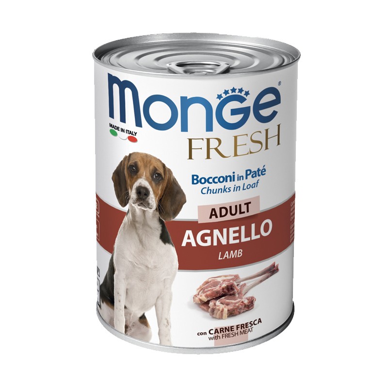 Monge Fresh Adult Agnello Umido per Cani - 400 g, 6 pezzi