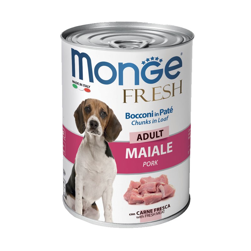 Monge Fresh Adult Maiale Umido per Cani - 400 g, 6 pezzi