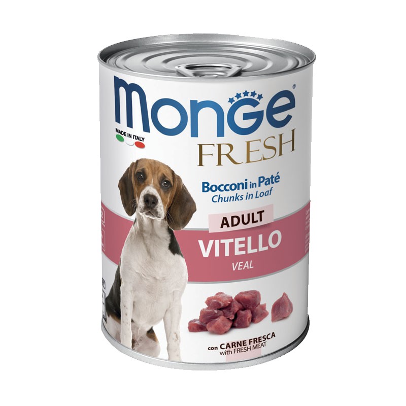 Monge Fresh Adult Vitello Umido per Cani - 400 g, 6 pezzi