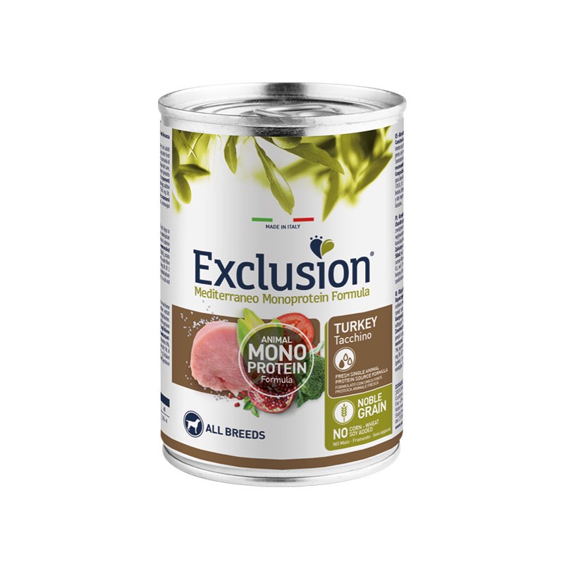 Exclusion Mediterraneo Adult Tacchino All Breed - Confezione da 400g (12 pezzi)