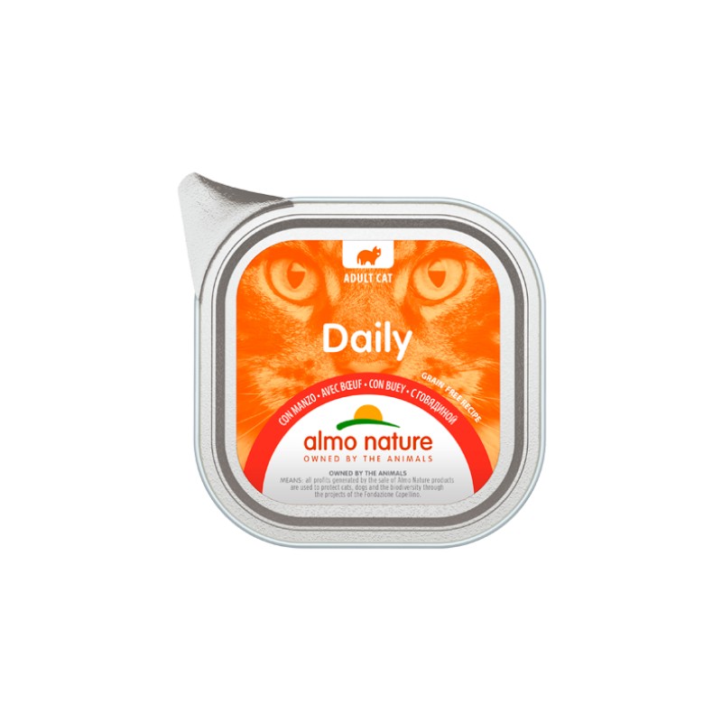Almo Nature Daily con Manzo per Gatti - 100 g, 12 pezzi
