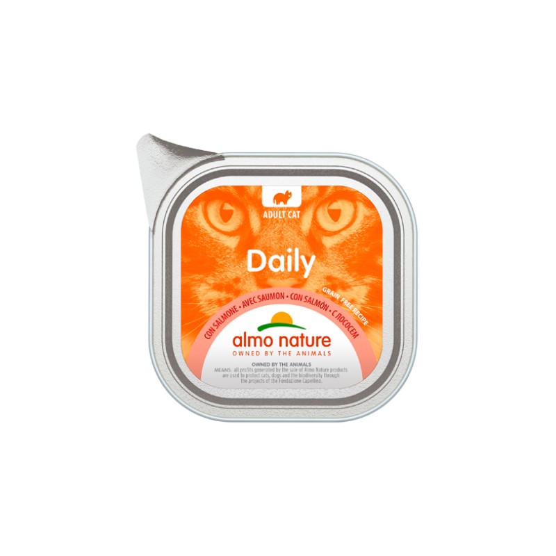 Almo Nature Daily con Salmone per Gatti - 100 g, 12 pezzi