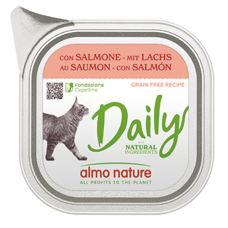 Almo Nature Daily con Salmone per Gatti - 100 g, Singola