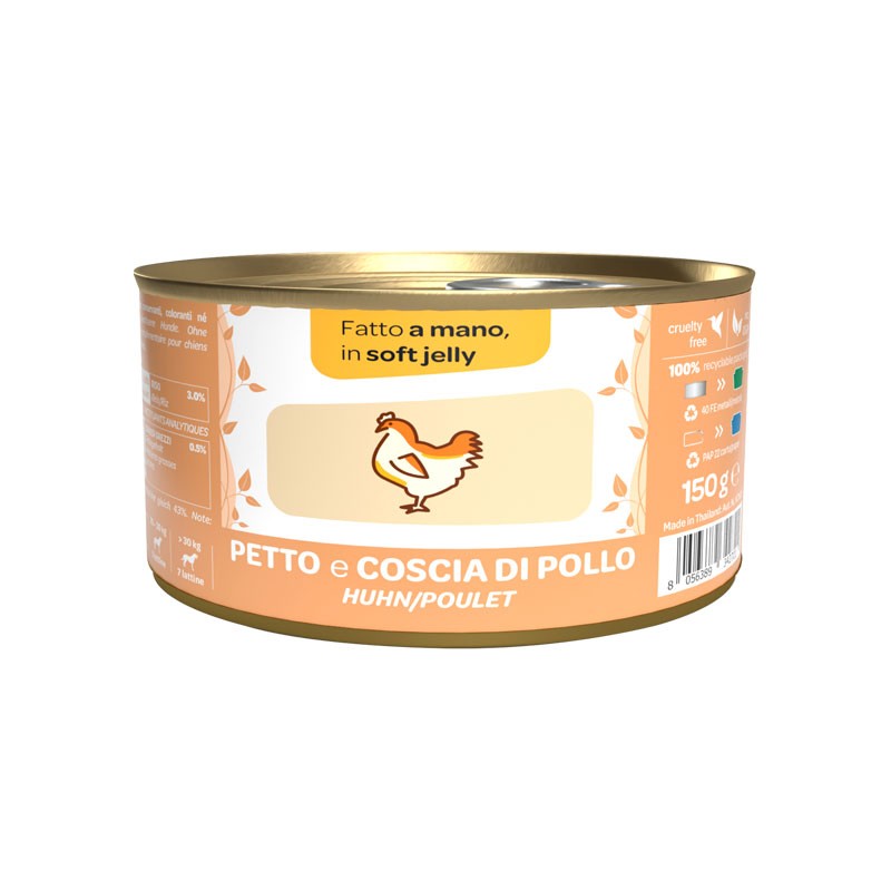 WeNature Petto e Coscia di Pollo Soft Jelly Umido per Cani - 150 g, 12 pezzi