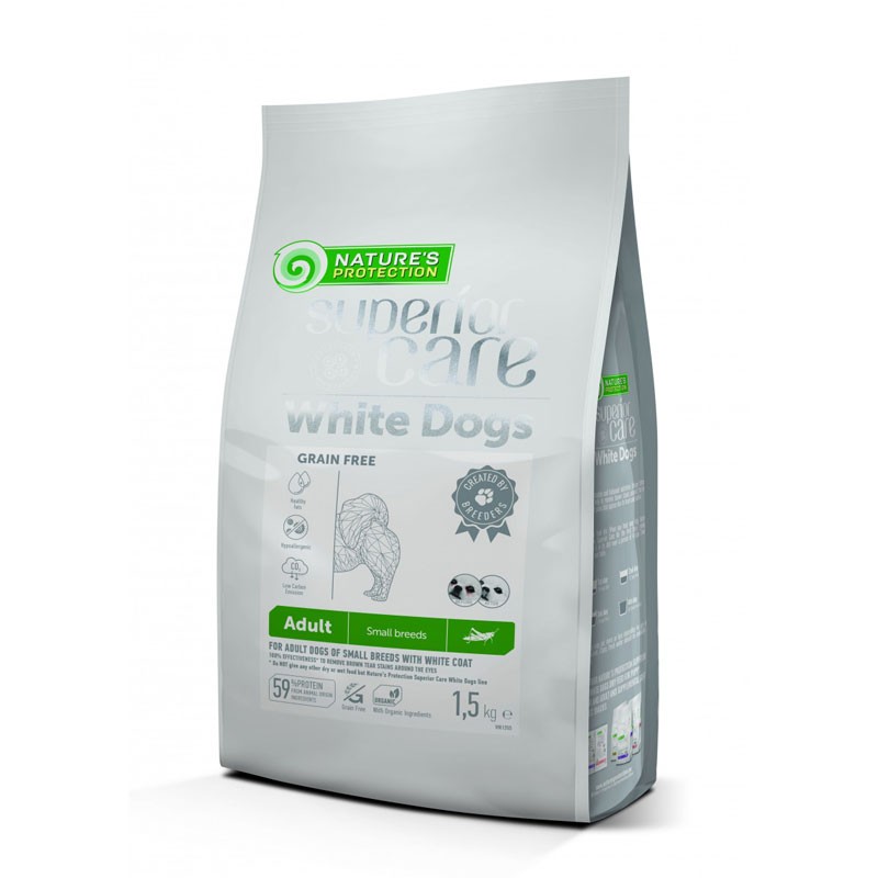 Nature's Protection Superior Care White Dogs Grain Free Adult Small Breeds con Insetti - 1.5 Kg