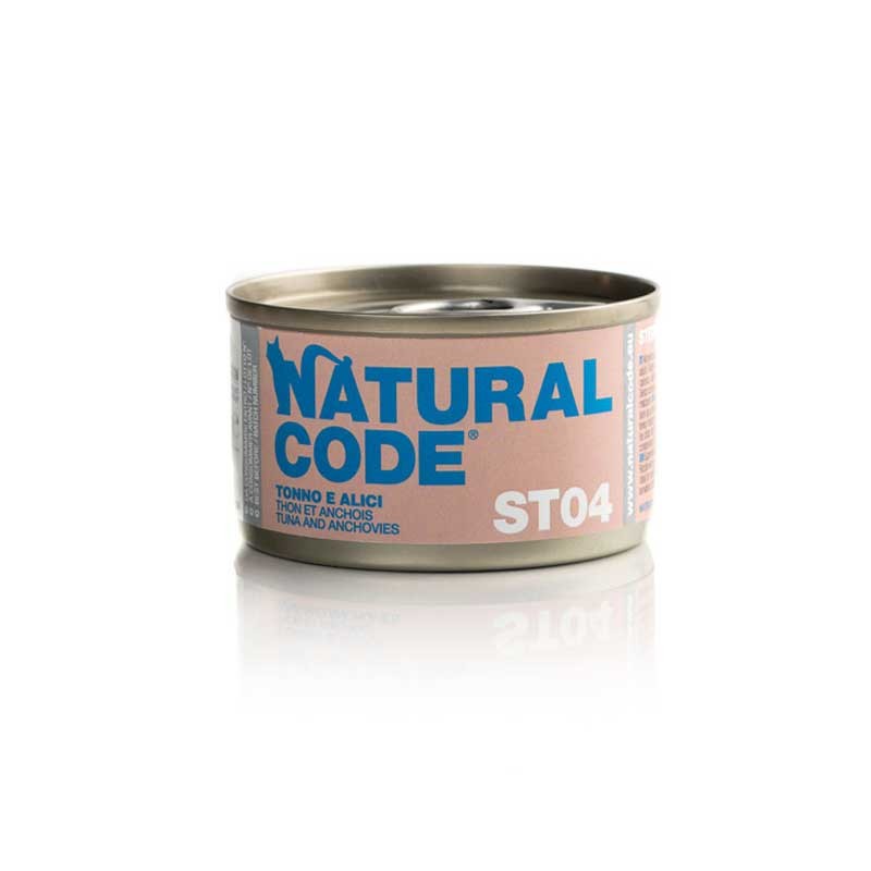 Natural Code ST04 Tonno e Alici per Gatti Sterilizzati - 85 g, 6 pezzi