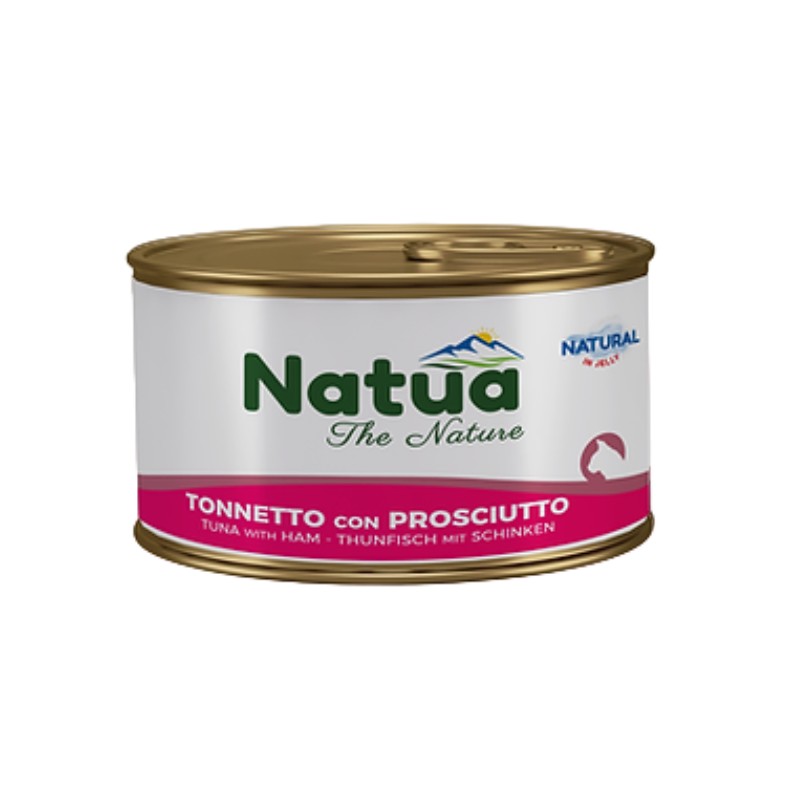 Natua Natural Jelly Tonnetto e Prosciutto per Gatti - 85 g, 12 pezzi