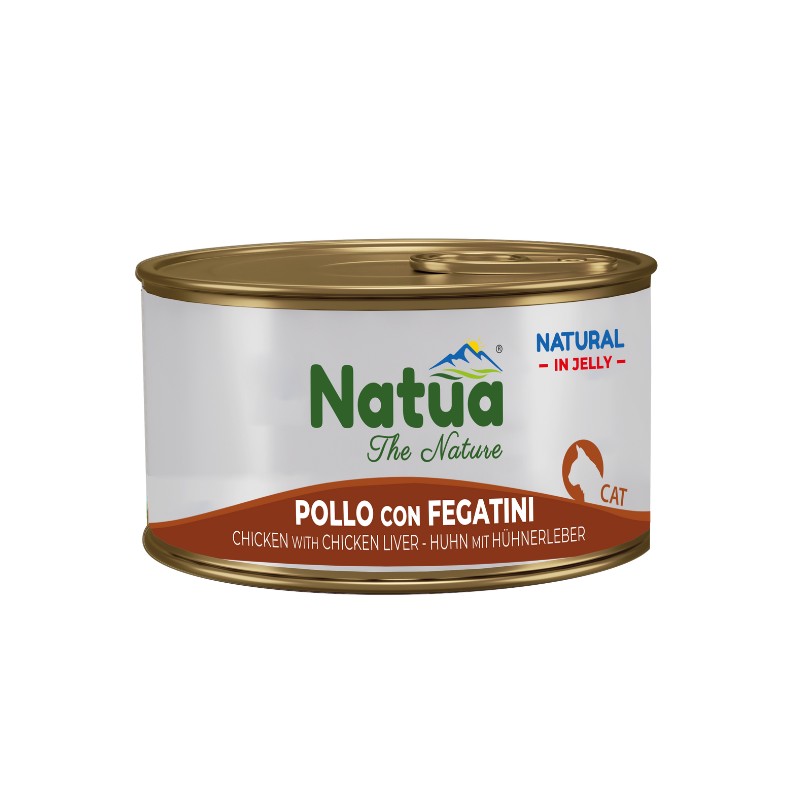 Natua Natural Jelly Pollo e Fegatini 85g per Gatti - 85 g, Singola