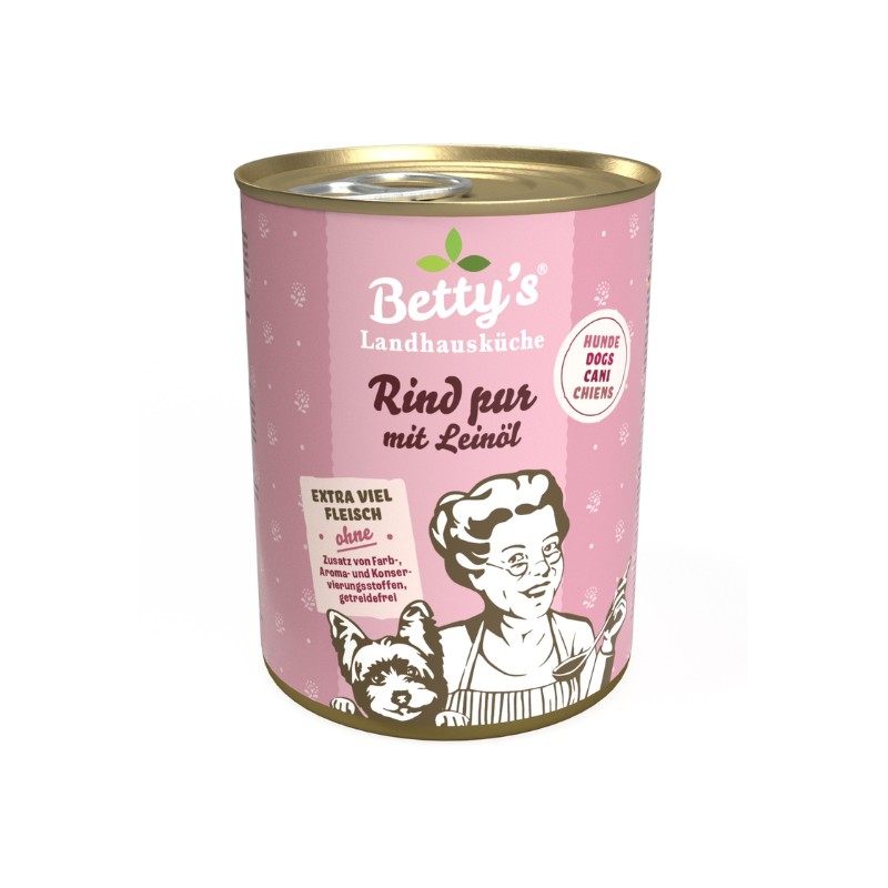 Image of Betty's Landhausküche Manzo con Olio di Lino Umido per Cani - 400 g, Singola062