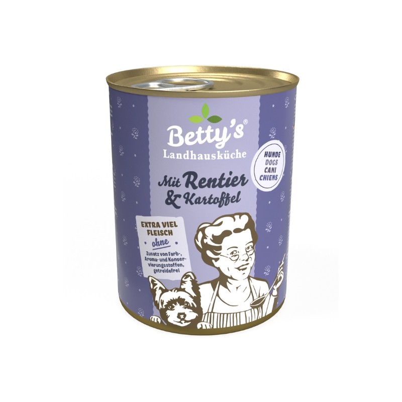 Betty's Landhausküche Renna e Patate Umido per Cani - 400 g, Singola Betty's Landhausküche Renna e Patate Umido per Cani - 400 g, Singola