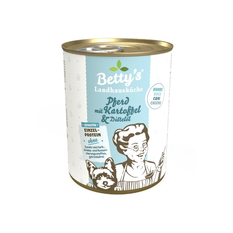 Betty's Landhausküche Cavallo con Patate Umido per Cani - 400 g, Singola Betty's Landhausküche Cavallo con Patate Umido per Cani - 400 g, Singola