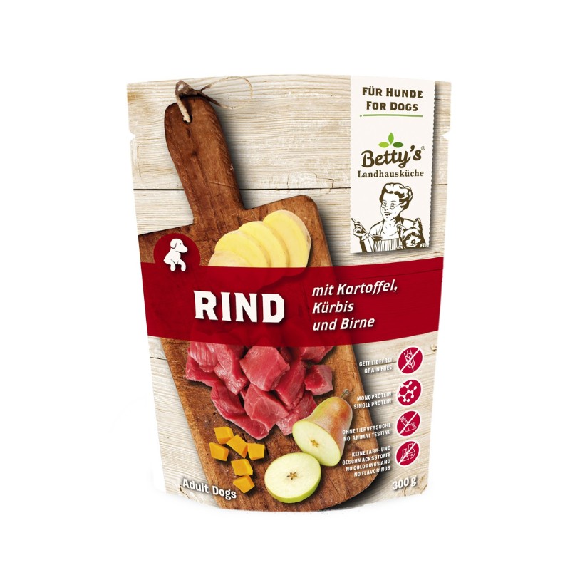 Betty's Landhausküche Manzo con Patate Umido per Cani - 300 g, Singola Betty's Landhausküche Manzo con Patate Umido per Cani - 300 g, Singola
