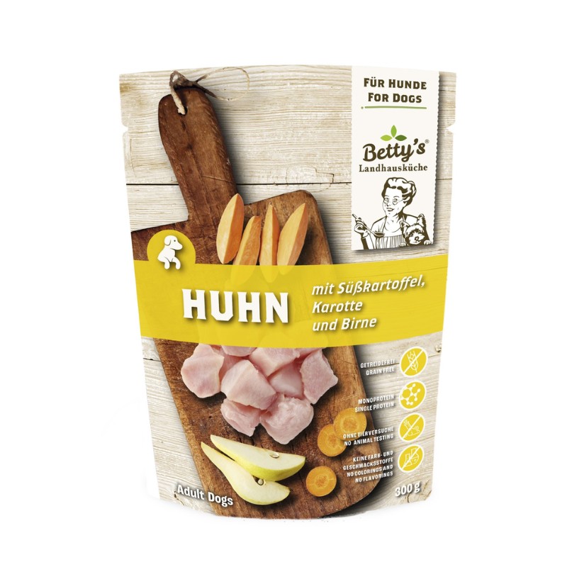 Betty's Landhausküche Pollo con Patate Umido per Cani - 300 g, Singola Betty's Landhausküche Pollo con Patate Umido per Cani - 300 g, Singola