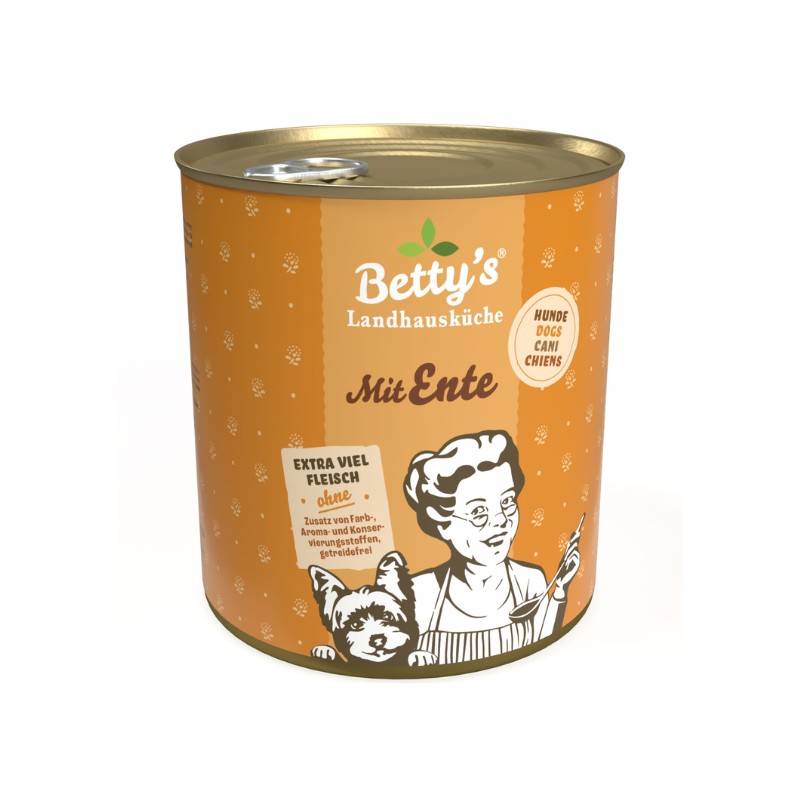 Betty's Landhausküche Anatra Umido per Cani - 800 g, Singola