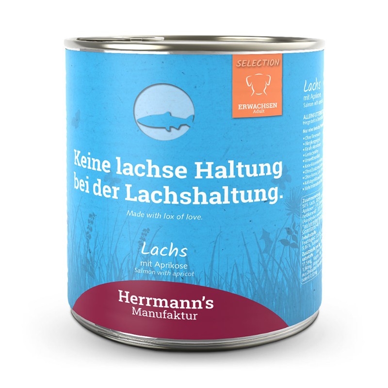 Herrmann's Selection Salmone con Albicocca per Cani - 800 g, 12 pezzi