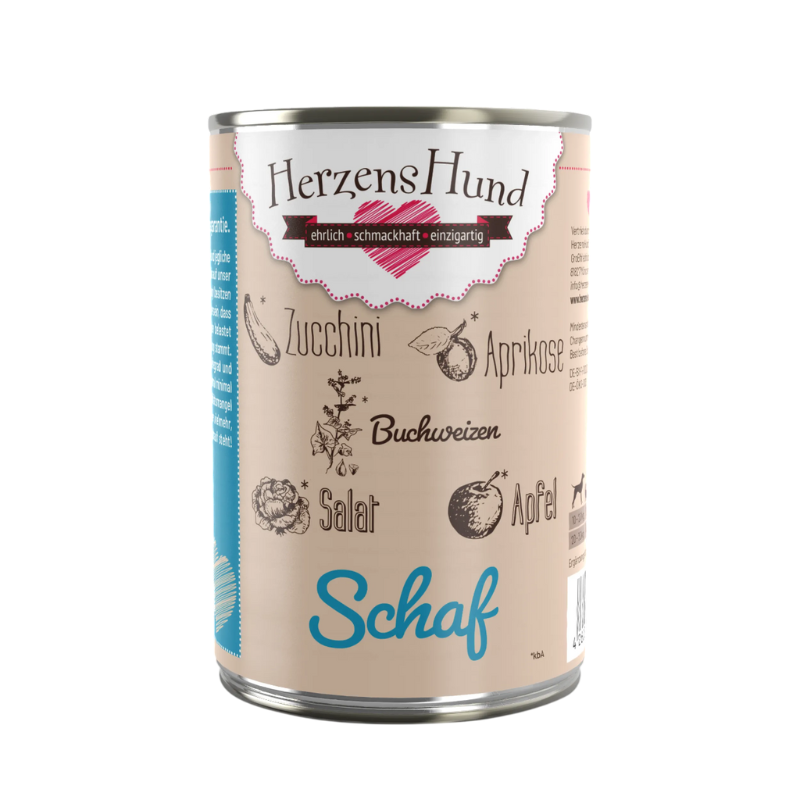 Herzens Hund Pecora con Verdure Bio Umido per Cani – 400 g