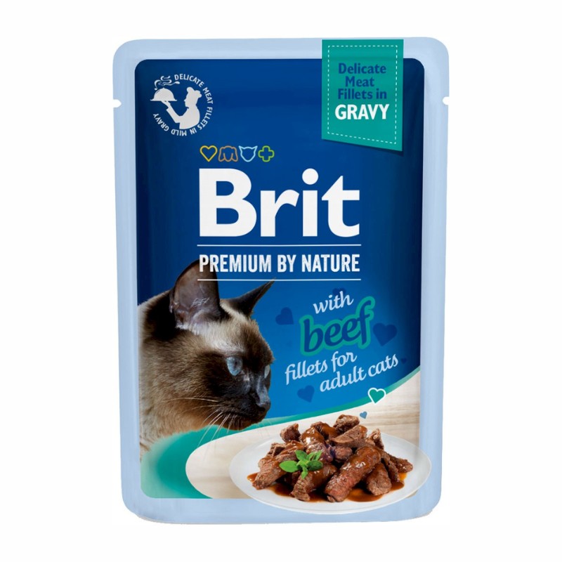 Brit Premium Filetti di Manzo per Gatti - 85 g, 6 pezzi