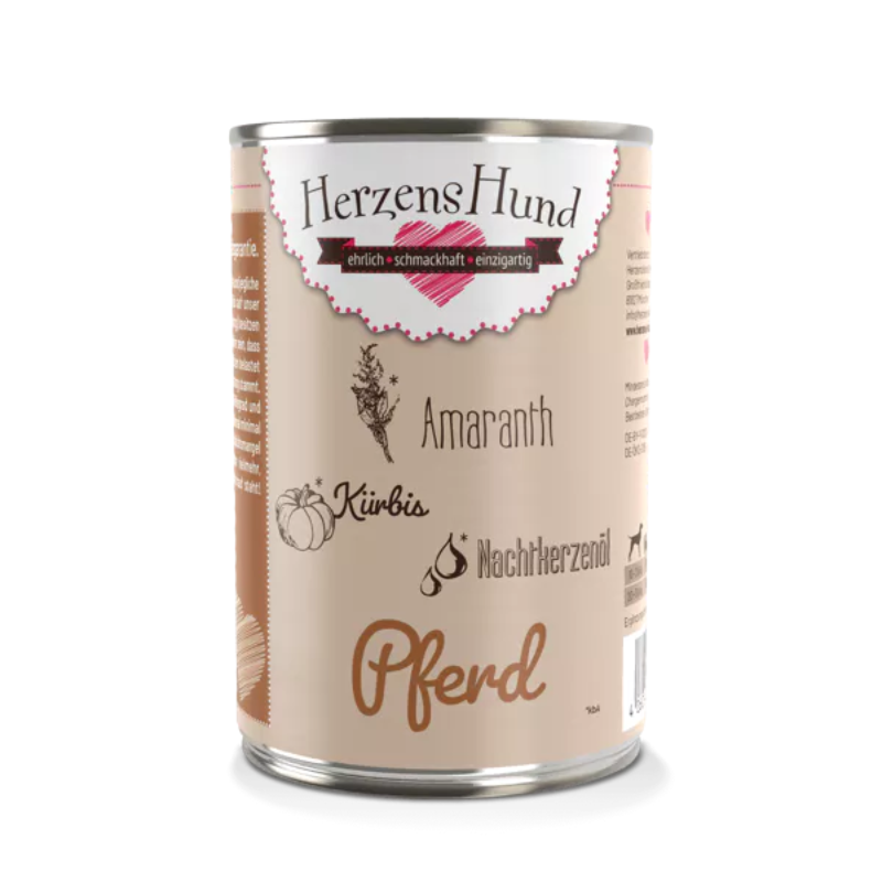 Herzens Hund Cavallo con Amaranto Umido per Cani - 400 g