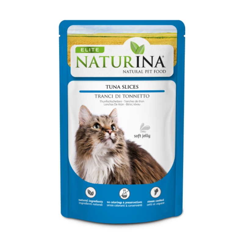Naturina Elite Trancetti di Tonno per Gatti in Busta - 70 g, Singola
