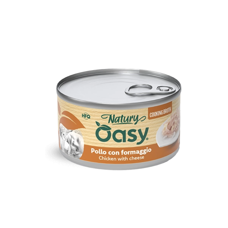 Oasy Natury Cooking in Brodo di Pollo con Formaggio - 85 g, 12 pezzi