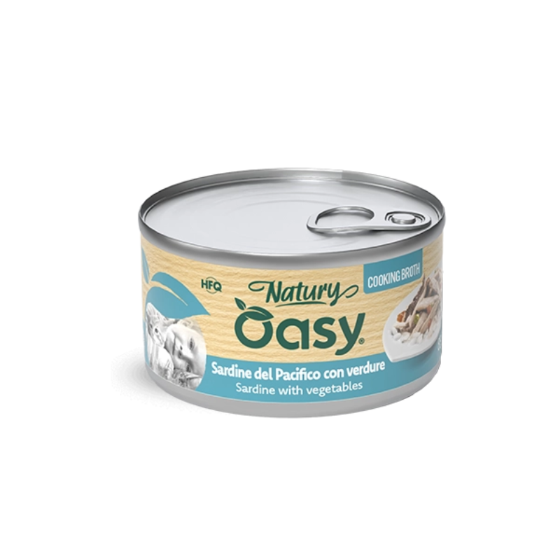Oasy Natury Cooking in Brodo Sardine con Verdure - 85 g, 12 pezzi