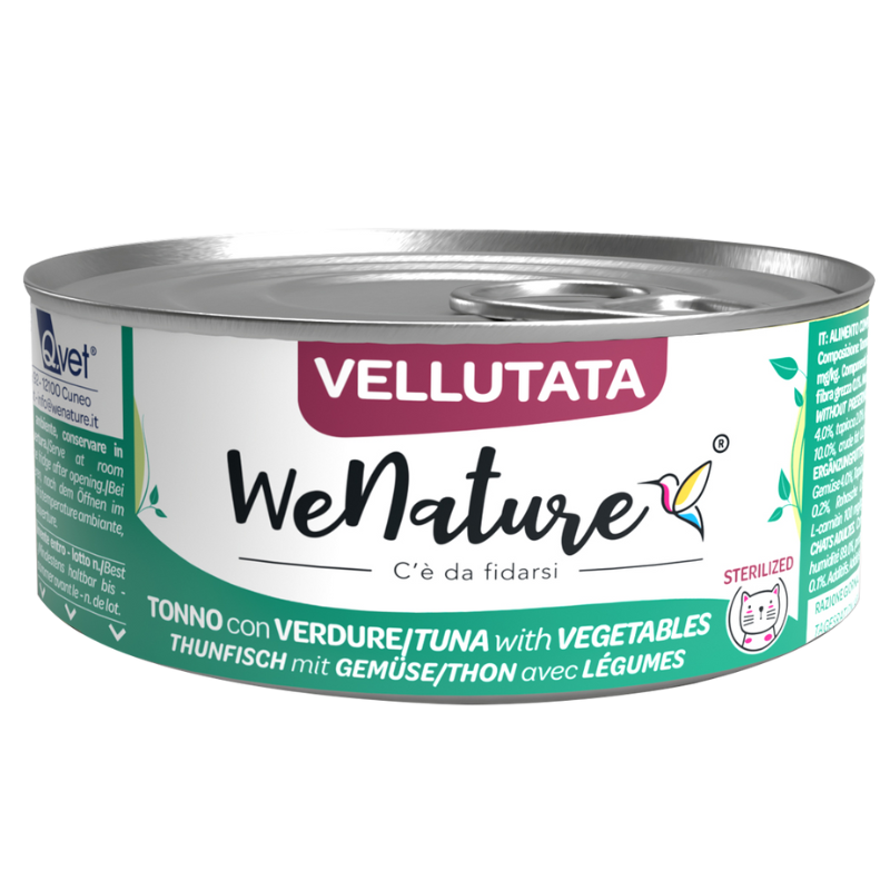 WeNature Vellutata di Tonno con Verdure per Gatti - 70 g, 12 pezzi