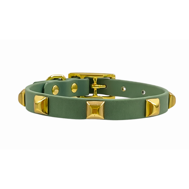Pet Cherie Pyramid Foggy Green Collar - 55
