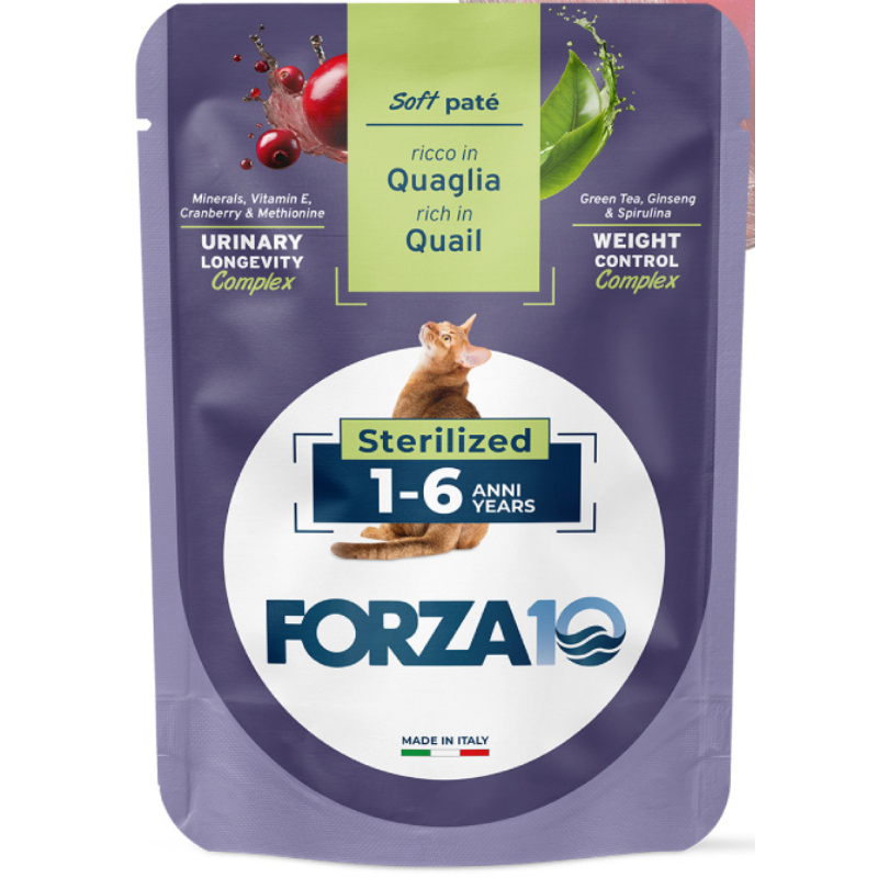 Forza10 Botanic Urinary Adult Sterilized alla Quaglia - 80 g, 12 pezzi img