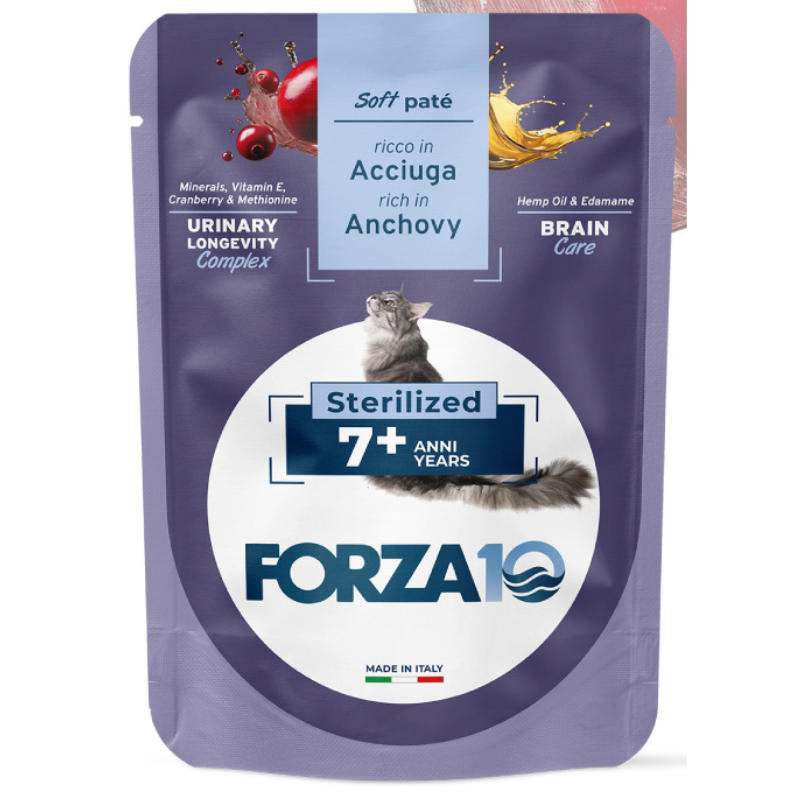 Forza10 Botanic Urinary Adult 7+ Sterilized all'Acciuga - 80 g, 12 pezzi img