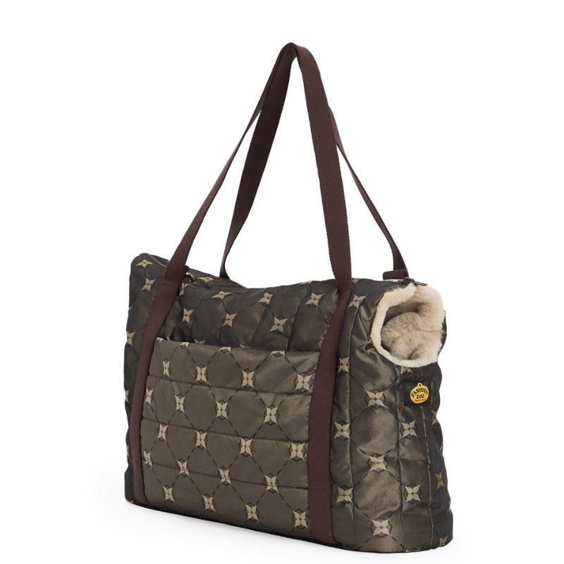 Fashion Dog Borsa Trasportino per Cani Trapuntata Foderata in Eco Pelliccia